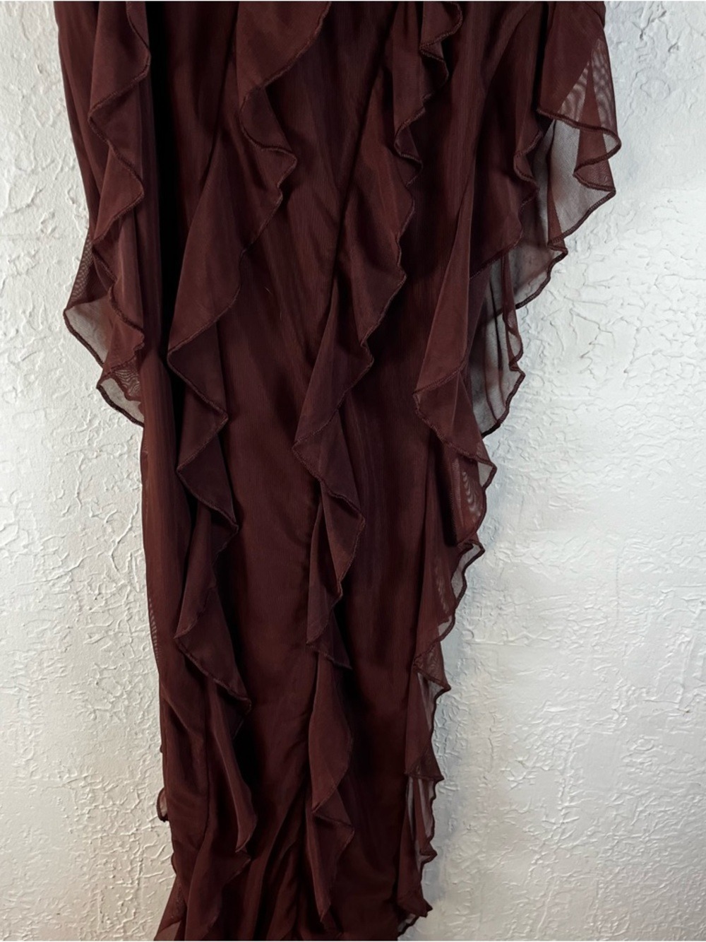Oh Polly Nevali Bandeau Ruffle Detail Maxi Dress in Brown - Picture 7 of 15
